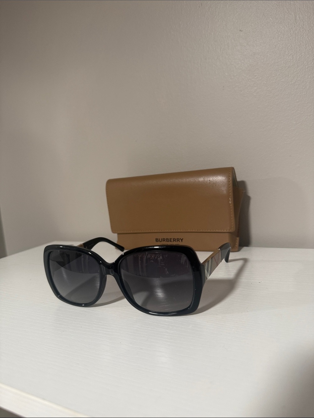 Burberry Black Frame Sunglasses with Gray Gradient Lenses
